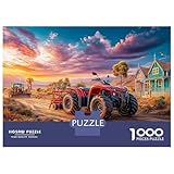 Ländliche Traktorschau Nicht Giftiger Karton 1000 Teile Vintage Countryside Kunststil Puzzle Für Stressbelastete Berufstätige – Rahmenfertig Für Heimdekoration Nach Dem Zusammenbau 52x38cm/1000pcs