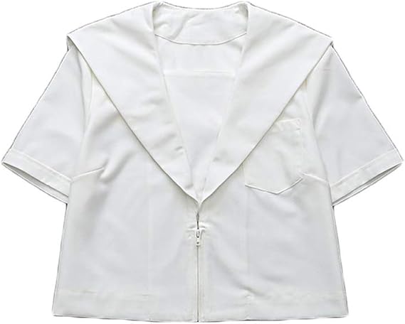 Amazon Co Jp 制服 ブラウス 半袖 丸衿 名古屋襟 夏セーラー服 スクール シャツ ワイシャツ カッターシャツ ブラウス 学生 服 ファッション小物