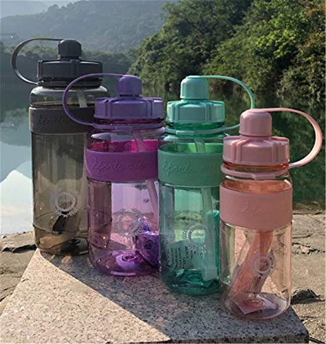 Bouteille d'eau grande capacité de 2L avec paille et corde