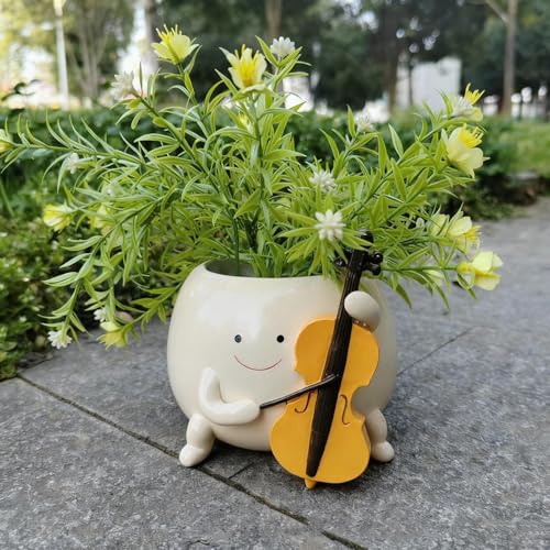 Pots de fleurs avec visage joyeux pour egayer un appartement sombre ou triste - 5