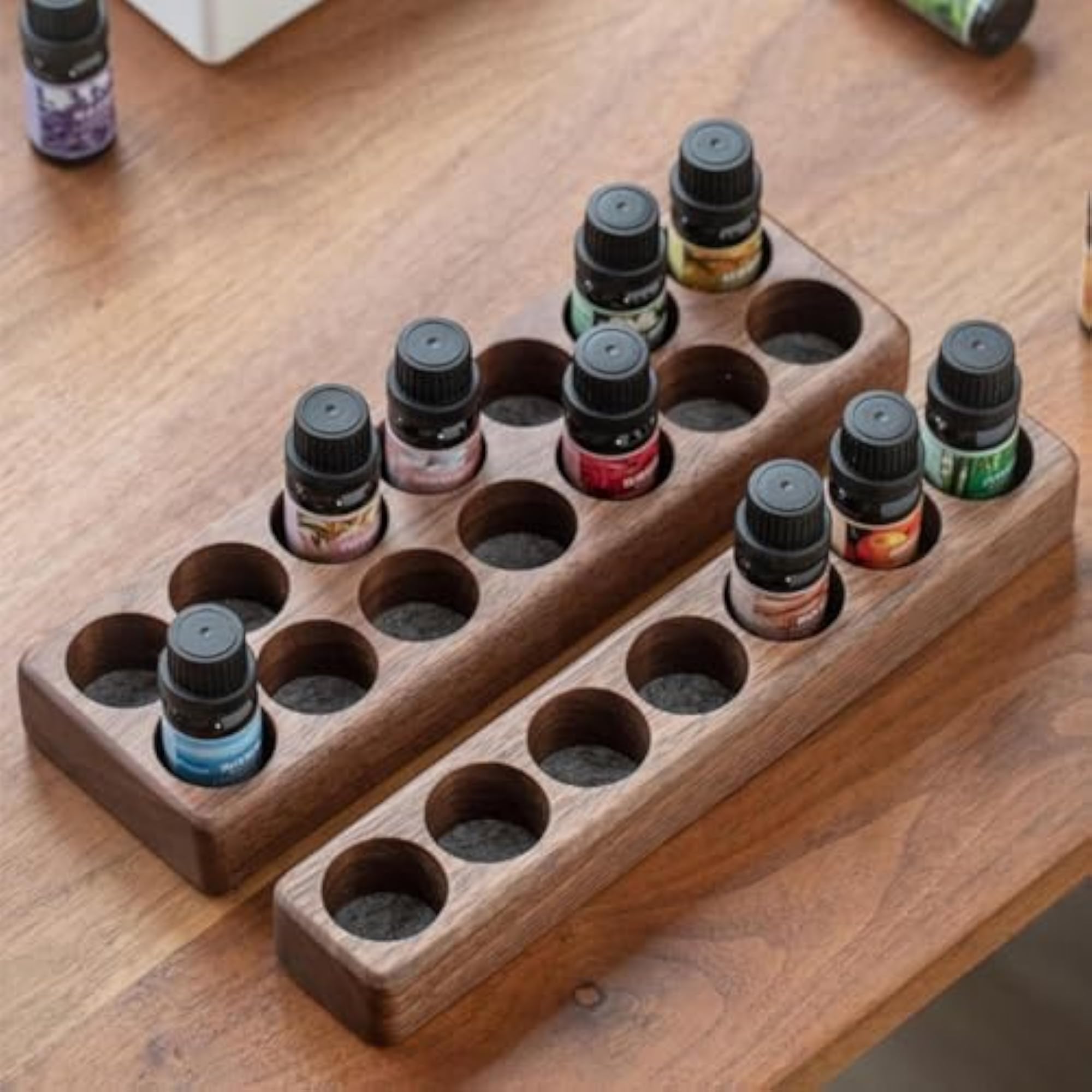 Wooden Lipstick Organizer Decor, 7 Slots