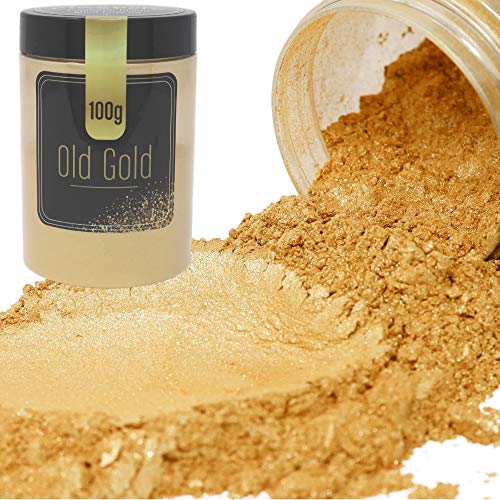 FIREDOTS Old Gold Mica Powder for Epoxy Resin Art, Huge 100g Jar, Gold Mica Epoxy Resin Pigment, Mica Powder Gold Resin Color Pigment, Gold Epoxy Color Pigment, Gold Pigment Resin Epoxy