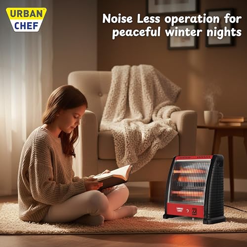 Image of Urban Chef Quatrz Room Heater For Bedroom in Winter 800W| Electric Room Heaters Home For indoor Use | Blower /Fan Heater | 2Rods Multi Mode, Long Lasting Quick Heating | ISI Certified |1 Year Warranty