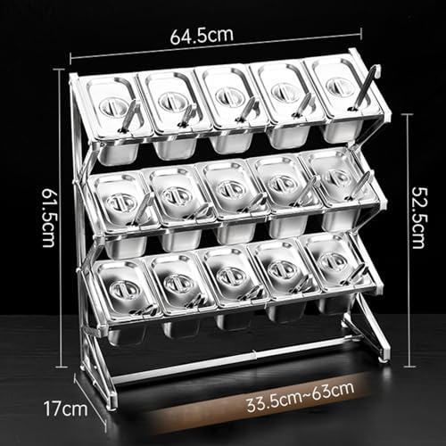 Organizador de almacenamiento de cocina expandible con estante para encimera, dispensador de especias y alimentos para cocina, buffet, solución de ahorro de espacio, fácil acceso a condimentos