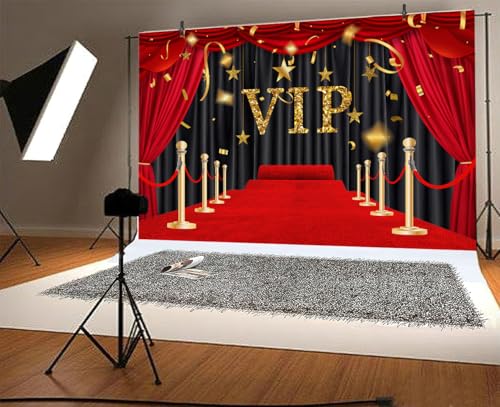 Fondo VIP Alfombra Roja 10x8ft Estrella Brillante Negro Oro miniatura 3