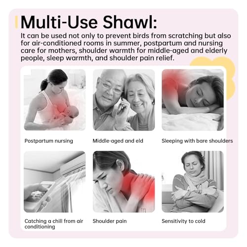 Image of QBLEEV Parrot Anti-Scratch Shoulder Protector, Bird Diaper Poop Cover Pad | Soft cotton shawl cape for birds to stand on shoulders, pet arm guard for lovebirds finches parakeets cockatiels conures