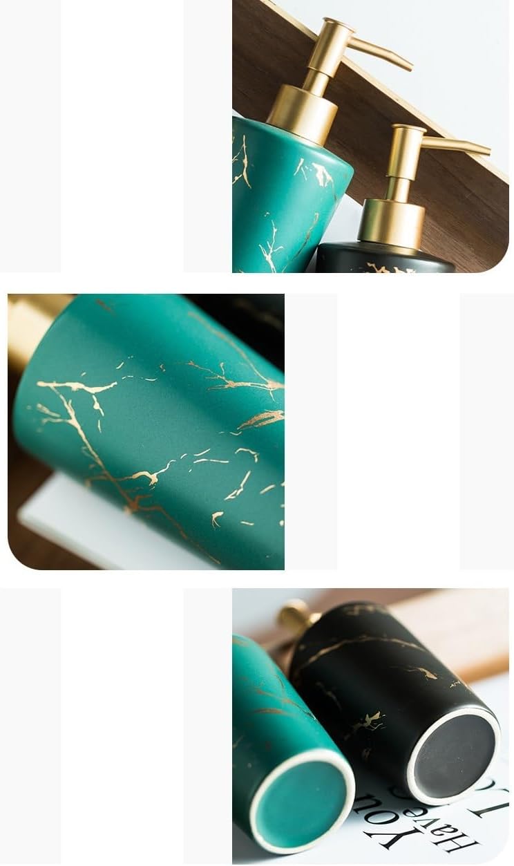 Kitchen Soap Dispenser Soap Pumps Soap Dispenser Ceramic Hand Sanitizer Shower Gel Refill Bottle Hotel Club Refill Bottle Household Lotion Press Bottle Soap Dispenser for Bathroom(Black)