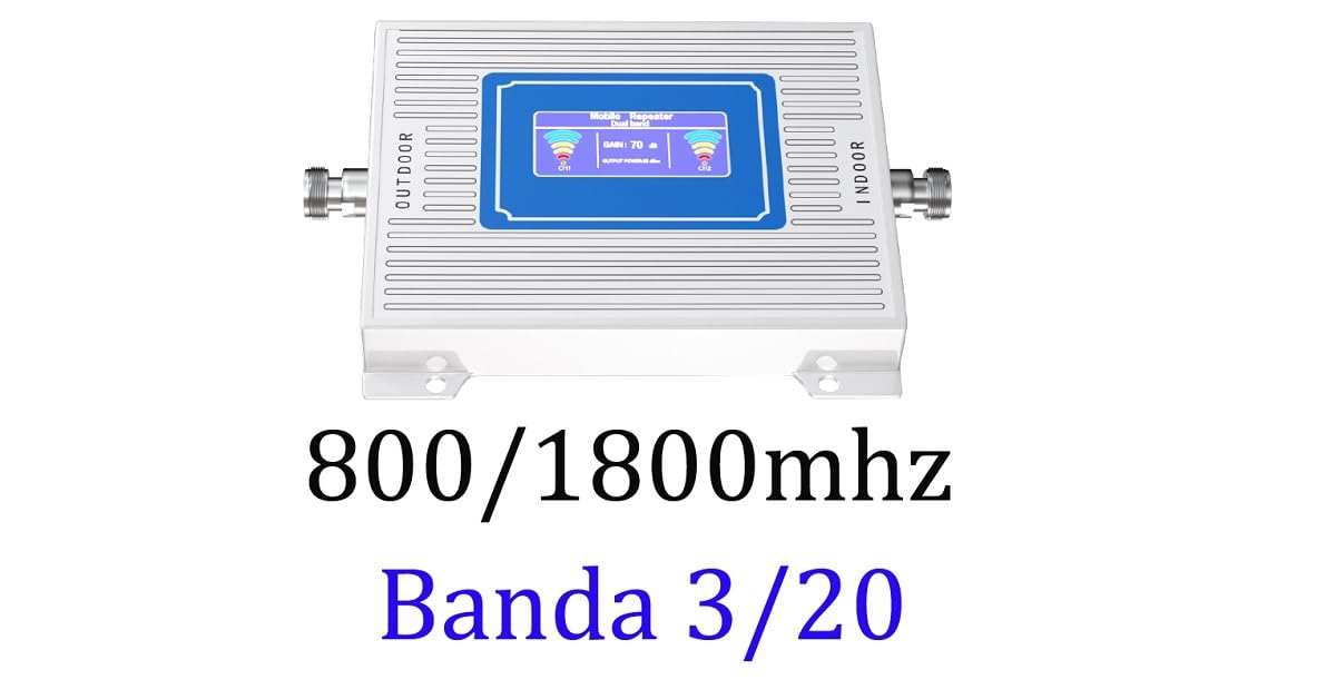 Amplificador de Señal Móvil, Banda 20/3, 800/1800 MHz, Doble Frecuencia