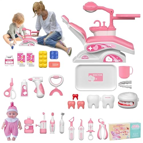 Conjunto médico para niños pequeños -Role -Playing Toys para niños, juego realista para médicos seguros, juguetes rodantes para niños, niños y niñas