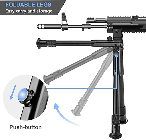 Vista 30 de Bípode de rifle, bípode ligero plegable universal para caza y tiro
