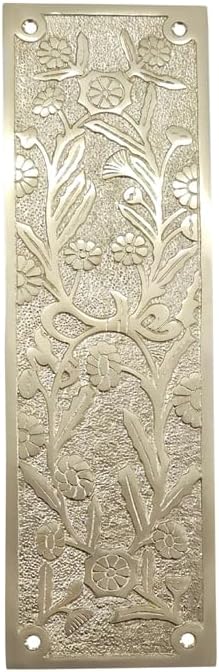 Adonai Hardware 10" "Thummim" Brass Push Plate - Satin Brass Unlacquered