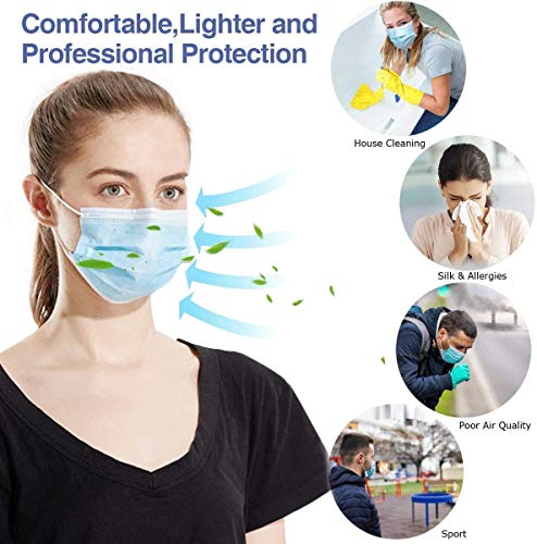 Dr.moxa 200 Pcs Face Mask Disposable Mask Comfortable And Breathable With 3-Layer Blue #TOP3