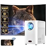 VenisCool Mini Beamer, 17000 Lux Full HD Intelligenter Augenschutz Tragbar, Dual Hi-Fi Lautsprecher 0.9kg 5G WiFi Bluetooth, Max 250' für Heimkino Kompatibel mit TV/Smartphone/PC