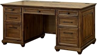 Martin Furniture Traditional Credenza, Wood Office Desk, Writing Table, Storage Desk, Brown