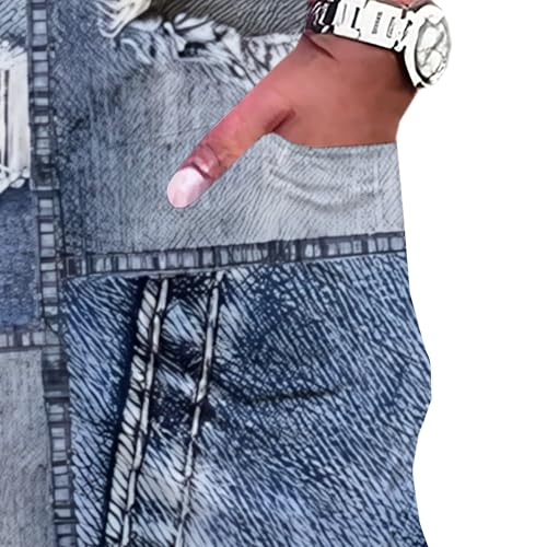 Image of SUZONANA Plus Size Denim Print Dresses for Women V Neck Short Sleeve Maxi Dress with Pockets Soft Jean Look Summer T Shirt Dress Western Casual Outfits 2XL