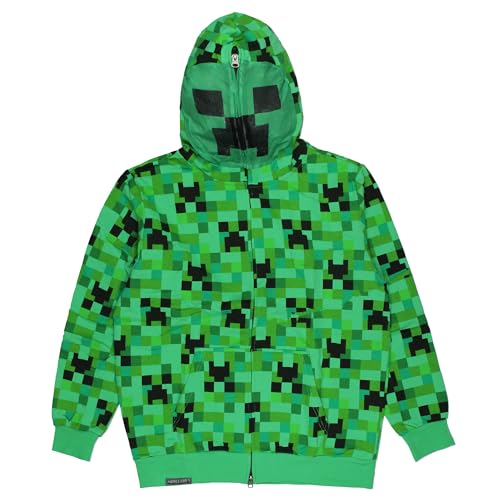 Minecraft Creeper Costume Boys Youth Sweatshirt Hoodie(MD Green)