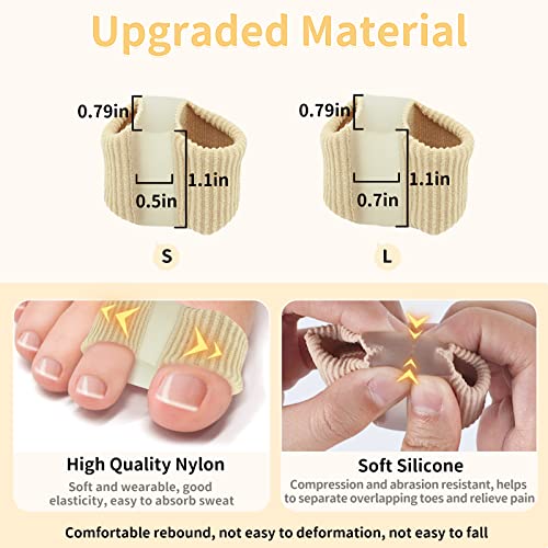 Bunion Toe Separators For Overlapping Toes Women Men,Gel Toe Spacers Bunion Corrector,2 Loops Bunion Corrector For First Two Toes (12Pc) #TOP1