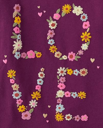 The Children's Place,Baby Girls,and Toddler Assorted Everyday Long Sleeve Graphic T-Shirts,multipacks,Butterfly/Love/Happy 4-Pack,2 Years - image 3