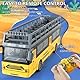Hylukon Ferngesteuerter Bus, RC Auto 1/30 4CH Mit Leichter Musik, Tür Zum Öffnen, Interaktionsspielzeug Für Eltern-Kind-Interaktion
