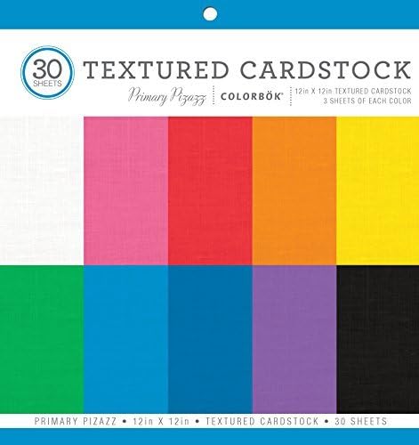 ColorBok Textured Cardstock Paper Pad, 12" x 12", Primary Pizazz, Package may vary
