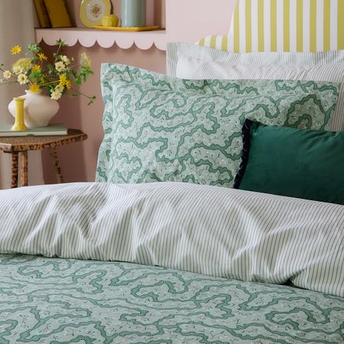 Parure de lit réversible design fleurs et rayures pour chambre - 3