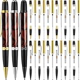 Colarr 12 Pack Woodturning Pen Kit Twist Ballpoint Pen Kit with Refill Copper Turning Supplies for DIY Making Classroom Supplies, Teacher Student Gifts(Mix Colors)