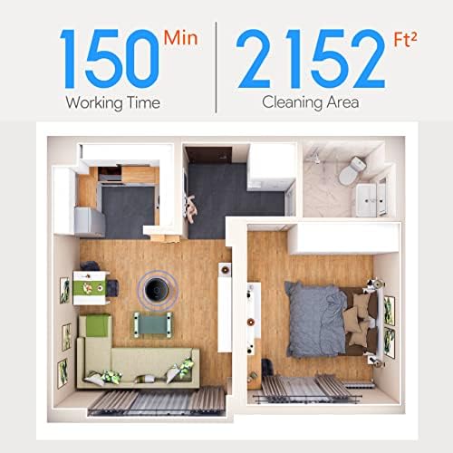 Ultenic D7 Robot Vacuum Cleaner, 3000Pa Powerful Suction, 2 in 1 Vacuum and Mop with Self-emptying Base, App &Remote Control, Compatible with Alexa & Google Assistant, Ideal for Hard Floor and Carpet
