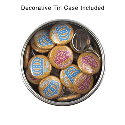 30 Prince Or Princess Mini- Pins. 1" Gender Reveal Buttons. Party Favors. #TOP1