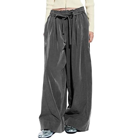 URBAN REVIVO Womens Wide-Leg Pants High-Waisted Loose Fit Trousers for Women