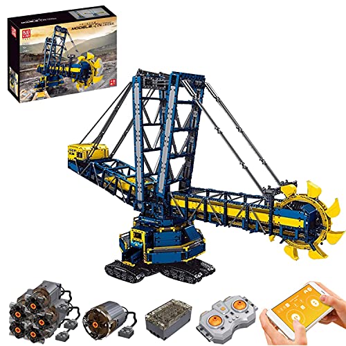 FanMei MISINI 17006 Schaufelradbagger, (Fernbedienung & APP-Steuerung R/C) Kleinpartikel-Puzzle-Bagger-Montage-Spielzeug…