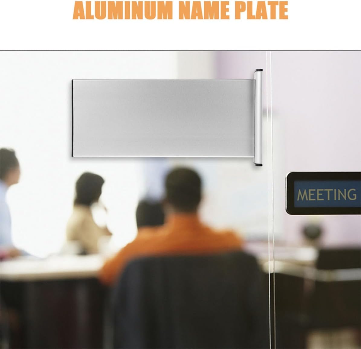 Generic 2pcs Aluminum Alloy Door Nameplates Double-sided and Single-sided 12x28 Slots Wall Mount Office Sign Holder for Business and Meeting Room Use