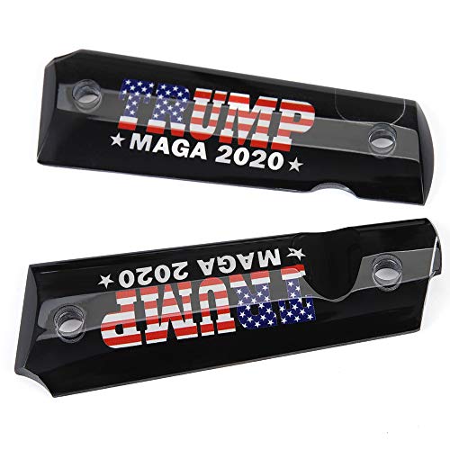 Cool Hand 1911 Grips with 2020 Trump, Full Size (Government/Commander), Screws Included, Ambi Safety Cut, Black High Polished Acrylic - Thumbnail 3