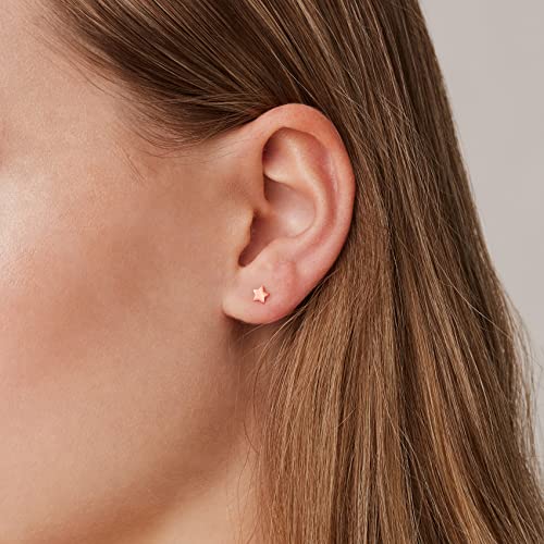 Image of PAVOI 14K Gold Plated 925 Sterling Silver Bar, Dot, Heart, Triangle, Star, Cat | Dainty Earrings for Women - Valentines Day Trendy Jewelry