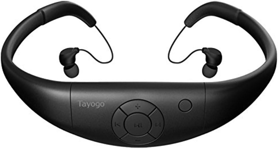 Tayogo Waterproof MP3 Player, IPX8 Swimming Waterproof Headphones, 8GB Memory Can Download 2000 Songs, Work for 6-8 Hours Underwater 3 Meters, with Shuffle Feature