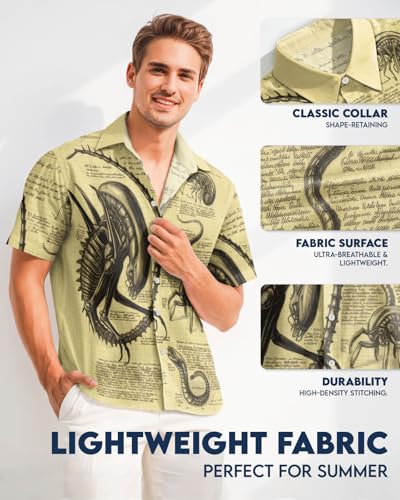 Image of 99TIMORO Fathers Film Button Down Shirt for Men, Funny Hawaiian Short Sleeve Top, Summer Beach Gifts
