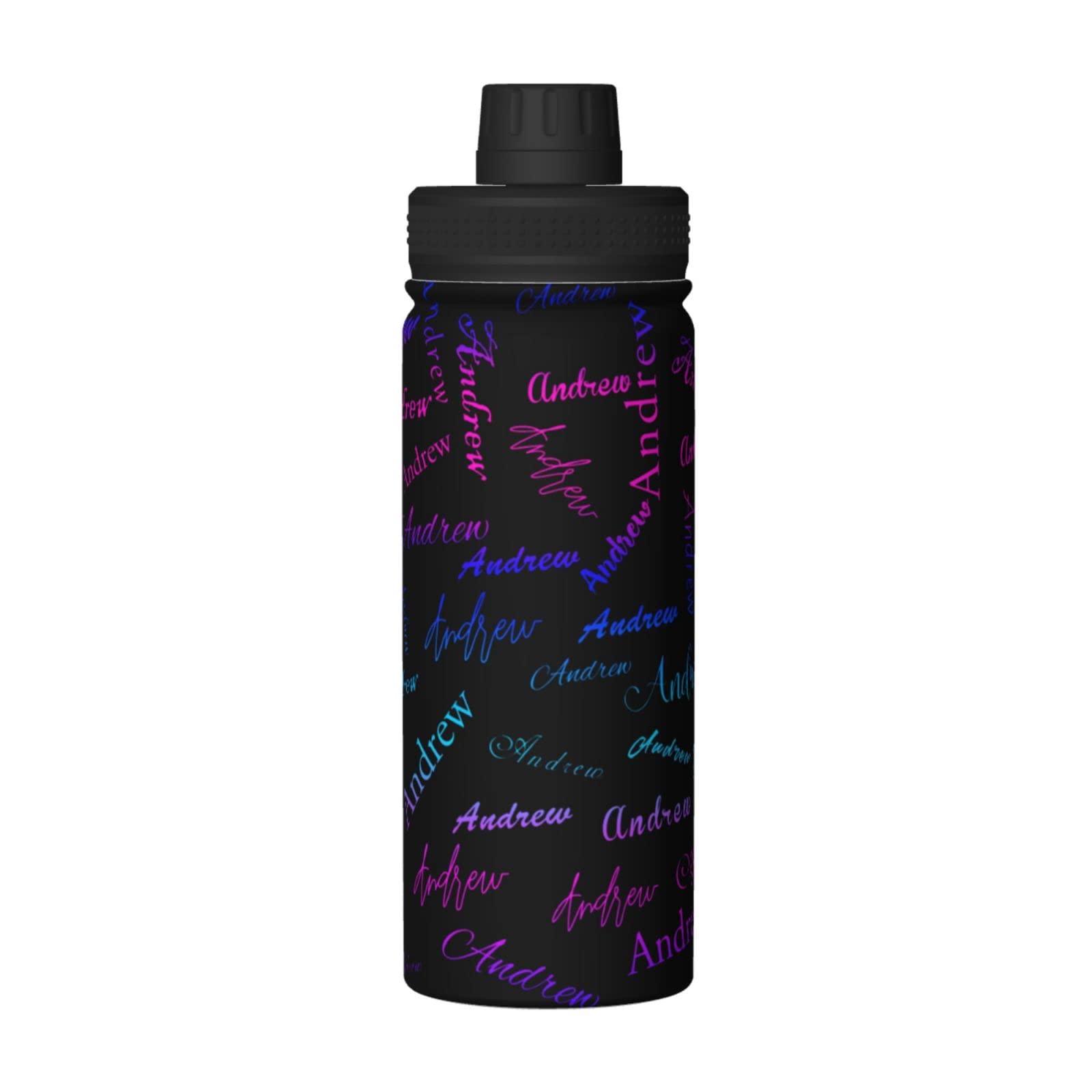 Naispanda Personalized Water Bottle with Name Text- 511ml Custom Stainless Steel Water Bottle with Face Photo Text Customized Double Wall Insulated Water Bottle Gift for Women Men (Name Custom-7) — image 1