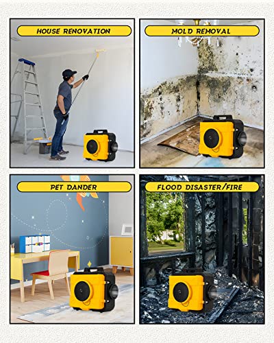 Moonshan Air Scrubber 4-Stage Filtration With Uv-C Light, 500 Cfm Commercial Air Solution System Damage Restoration Equipment Negative Air Machine Cleaner #TOP6