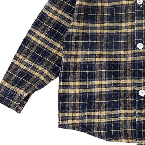 Boys Long Sleeve Button Down Shirts Plaid Casual Shirt Kids Fall Clothes - image 4