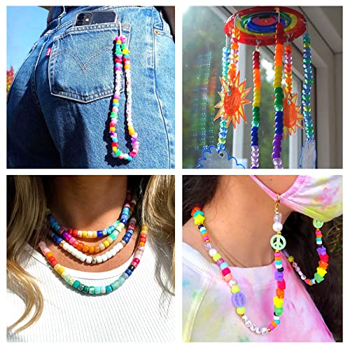 Quefe 3960Pcs Pony Beads For Friendship Bracelet Making Kit 48 Colors Kandi Beads Set thumb #4