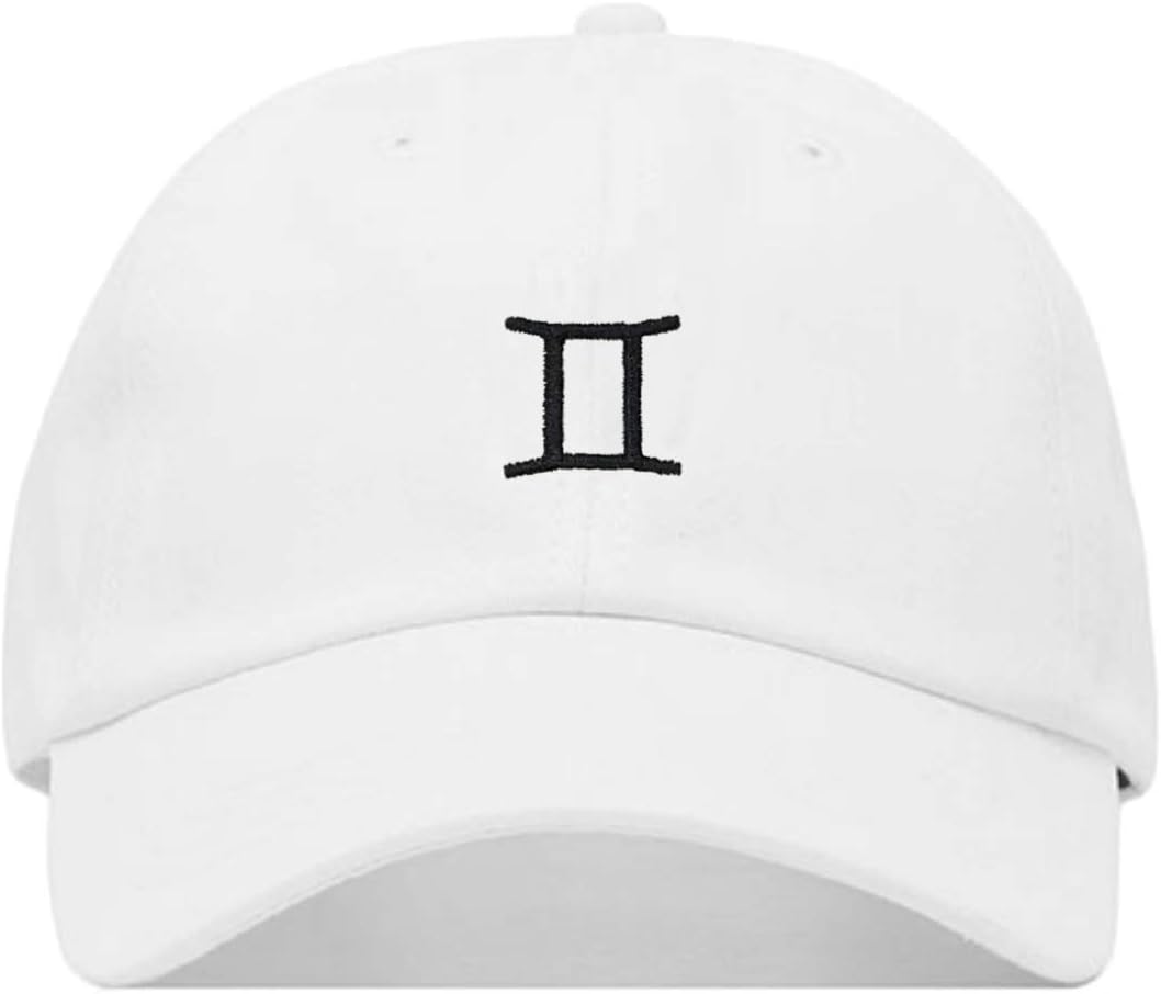 Gemini Baseball Hat, Embroidered Dad Cap, Unstructured Soft Cotton, Adjustable Strap Back (Multiple Colors)