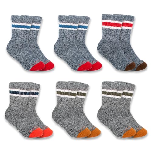Image of Carhartt Kid's SC0146J Boy's Midweight Camp Crew Sock 6-Pack