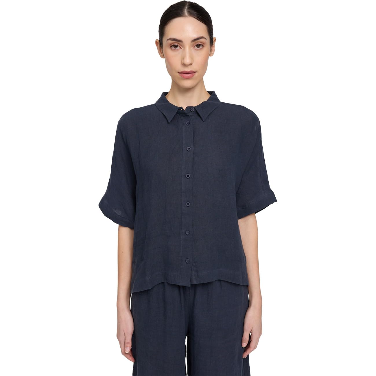 Mazine Donna Linen Camicetta, Ink Blue, L