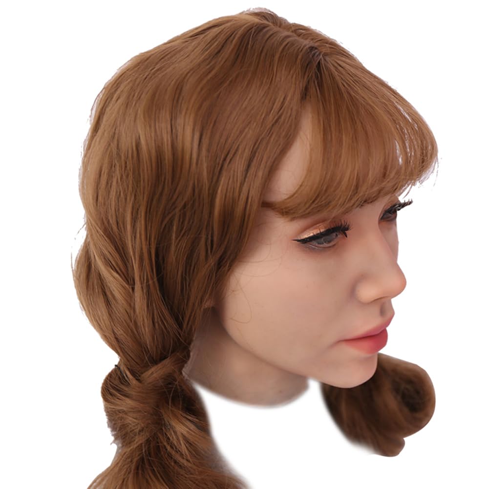 LCUPPON Realistic Silicone Female Mask with Make up for Drag Crossdressing Cosplay Halloween (Ivory)