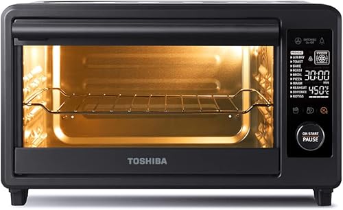 Toshiba TL2-AC25CZA(GR) horno tostador con freidora de aire, horno digital de convección 6 en 1 con 9 funciones preestablecidas de cocción, para 6