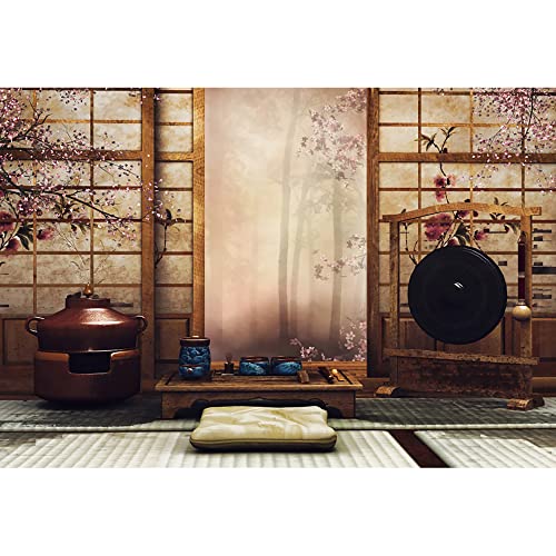 Aoihrraan 1.5x1m Japanese Room Indoor Backdrop Japan Flowers Fren...