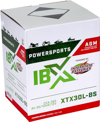 Image of Interstate Batteries IBX YTX30L-BS Powersports Battery 12V 30Ah 385CCA AGM