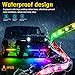 Goodream Car Underglow Kit, 12V 6 pcs RGB Led Lights Strip Neon Ambient Sets with Turn Signal for Cars, SUV, Truck Exterior Chassis Colorful Glow Accessories Controlled by APP, Sync to Music