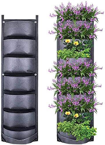 Tevenai 7 bolsillos verticales para colgar en la pared o en el jardín, en el balcón, en el interior o en el exterior Cover