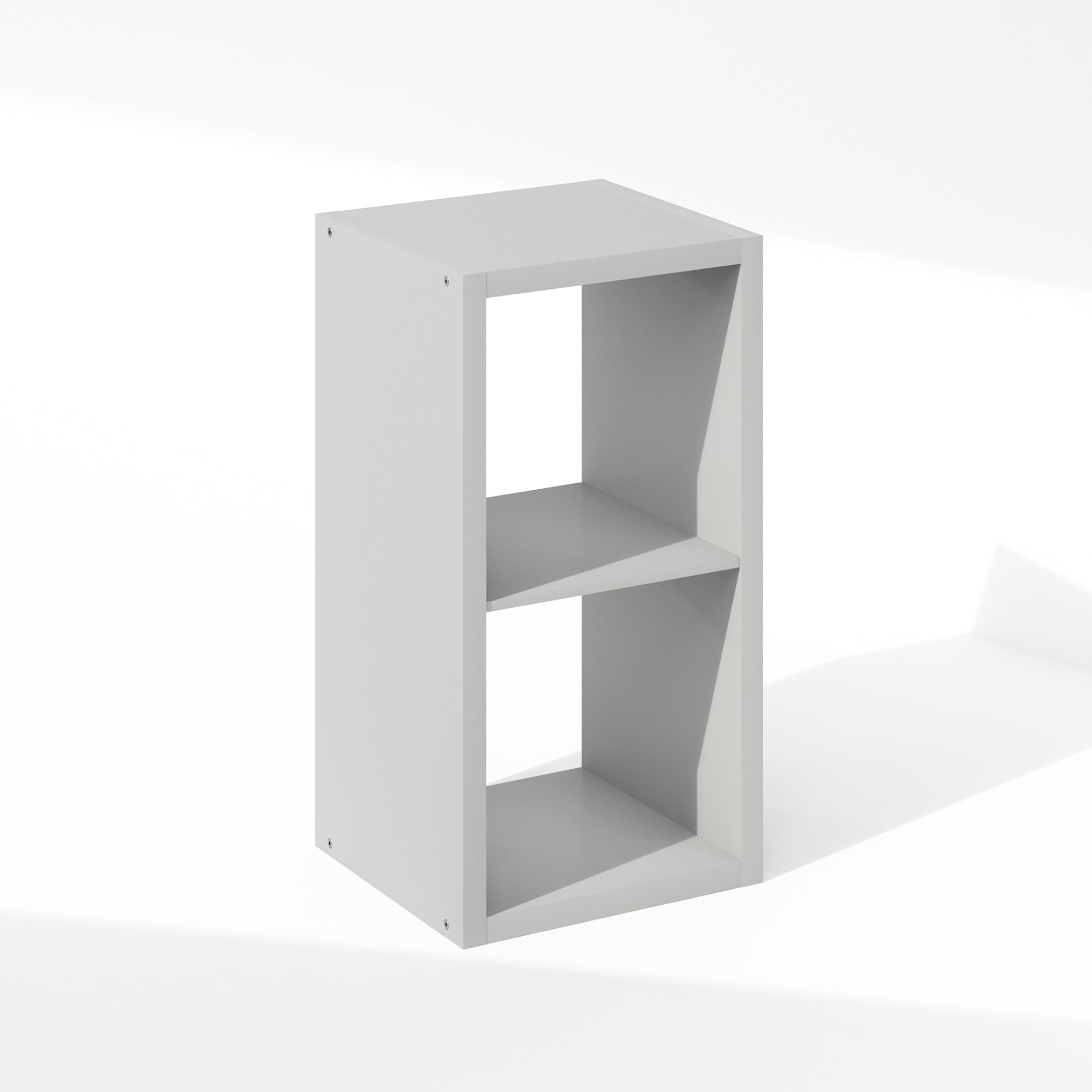 Furinno Cubic Scaffale Organizzatore Multiuso Aperto per Abbigliamento e Armadio, 2 Cubi, Grigio Chiaro