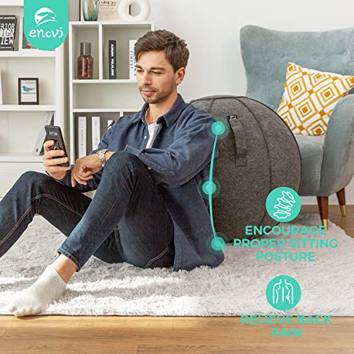 Enovi Cadeira de bola leve, bola de ioga para exercícios com capa para mesa de escritório em casa, b